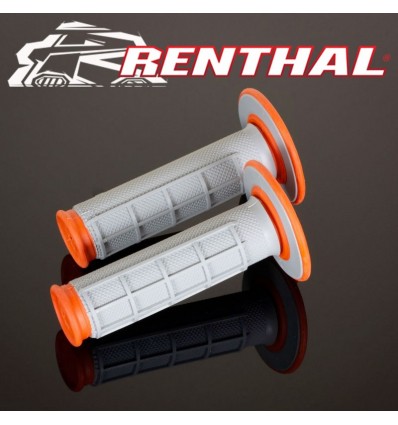 GRIPS RENTHAL DUAL ORANGE/GREY