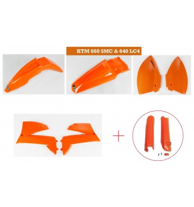 KTM 625-640-660 SMC LC4 2000-2005 Σέτ πλαστικά + καλαμίδες UFO -Πορτοκαλί