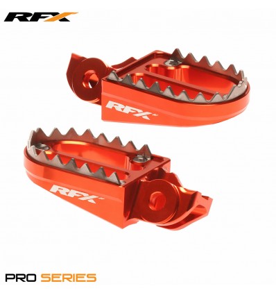 KTM EXC-EXCF 2017-2023 RFX Pro Series Shark Teeth Footrests (Orange)