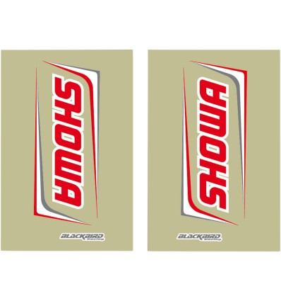 SHOWA 17 FORK CRYSTALL STICKERS CLEAR-RED BLACKBIRD